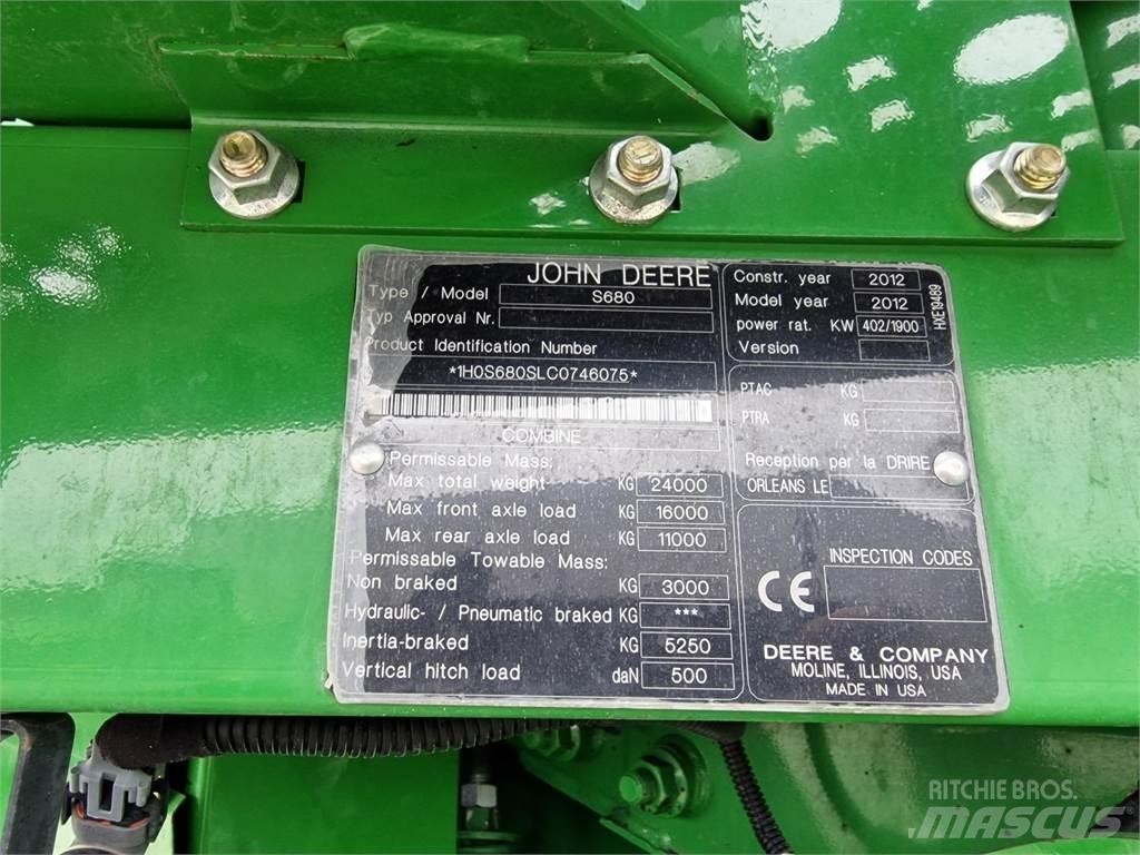 John Deere S680 Θεριζοαλωνιστικές μηχανές