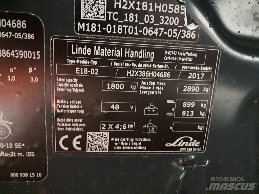 Linde E18-02 Ηλεκτρικά περονοφόρα ανυψωτικά κλαρκ
