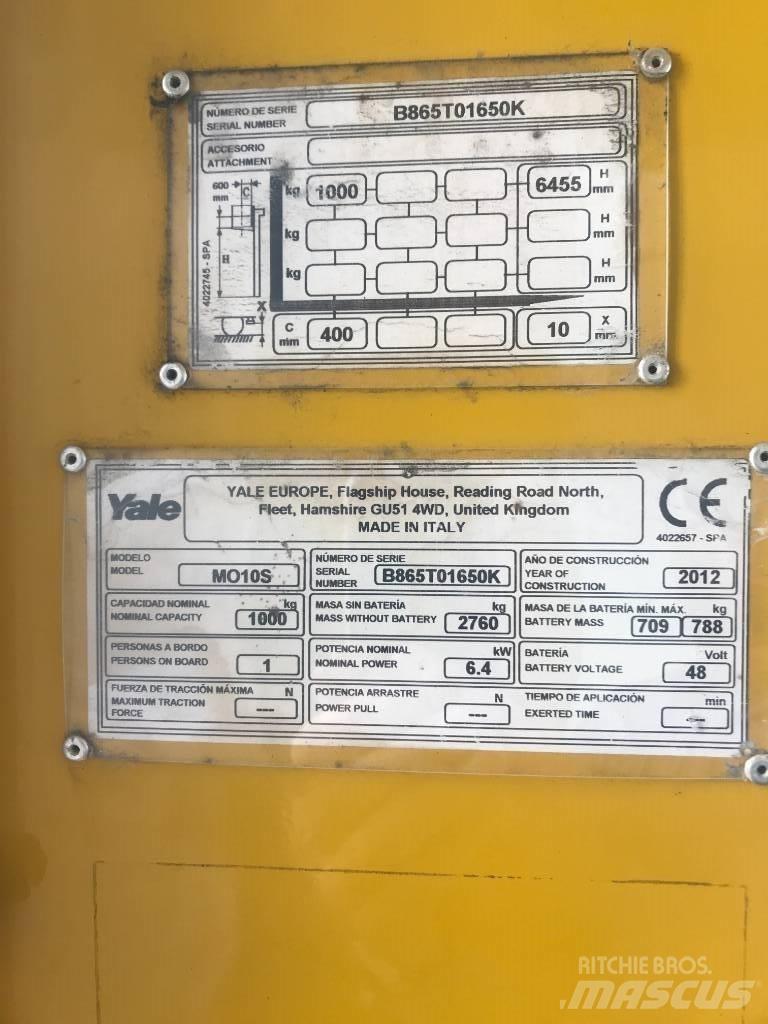 Yale MO10S Περονοφόρο ανυψωτικό συλλογής παραγγελιών μεγάλου ύψους