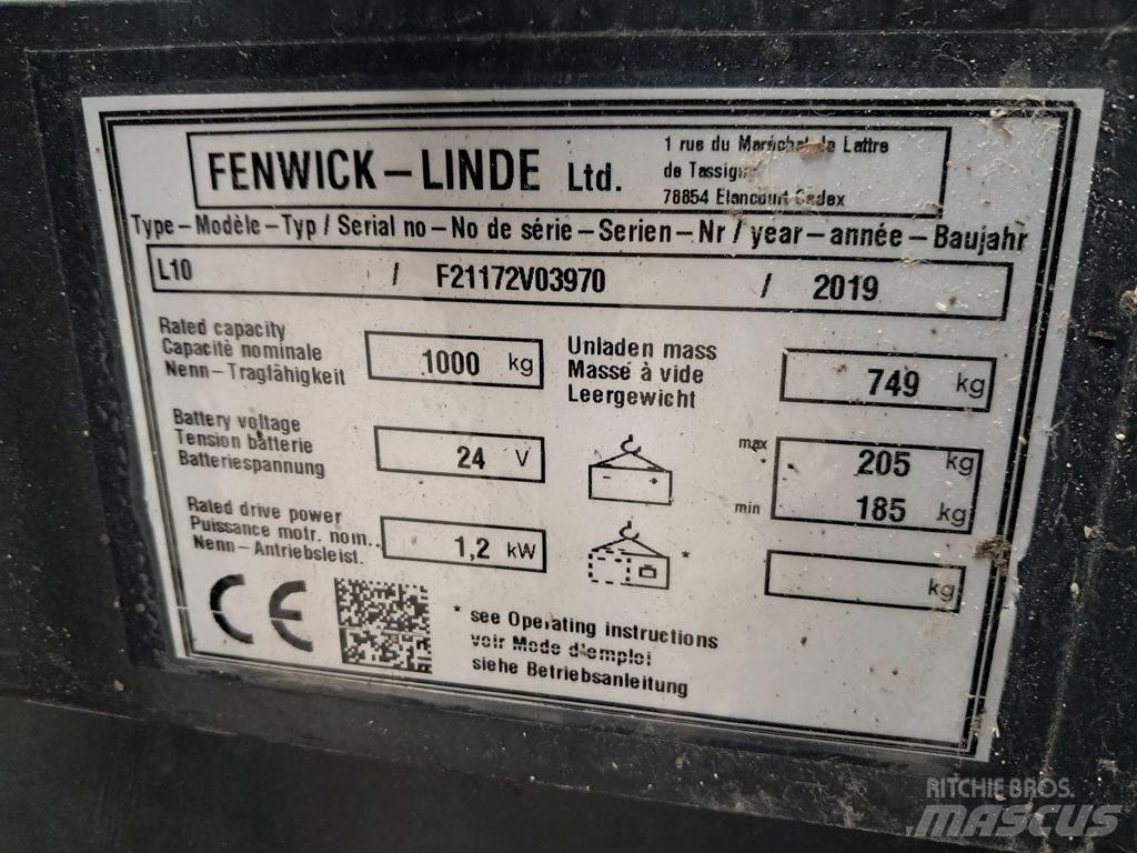 Linde L10 Παλετοφόρα πεζού χειριστή με ιστό