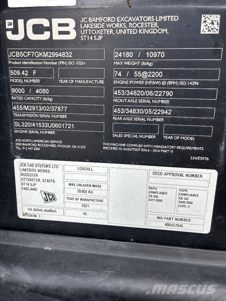 JCB 509-42 Τηλεσκοπικοί ανυψωτές