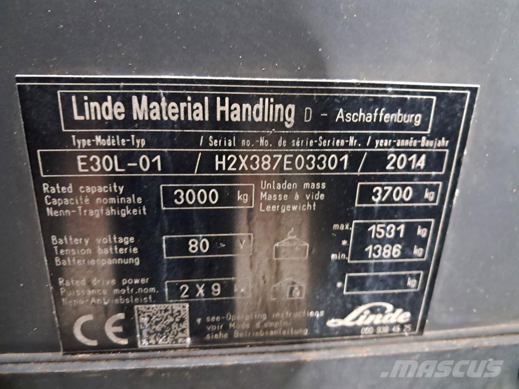 Linde E30L-01 Ηλεκτρικά περονοφόρα ανυψωτικά κλαρκ