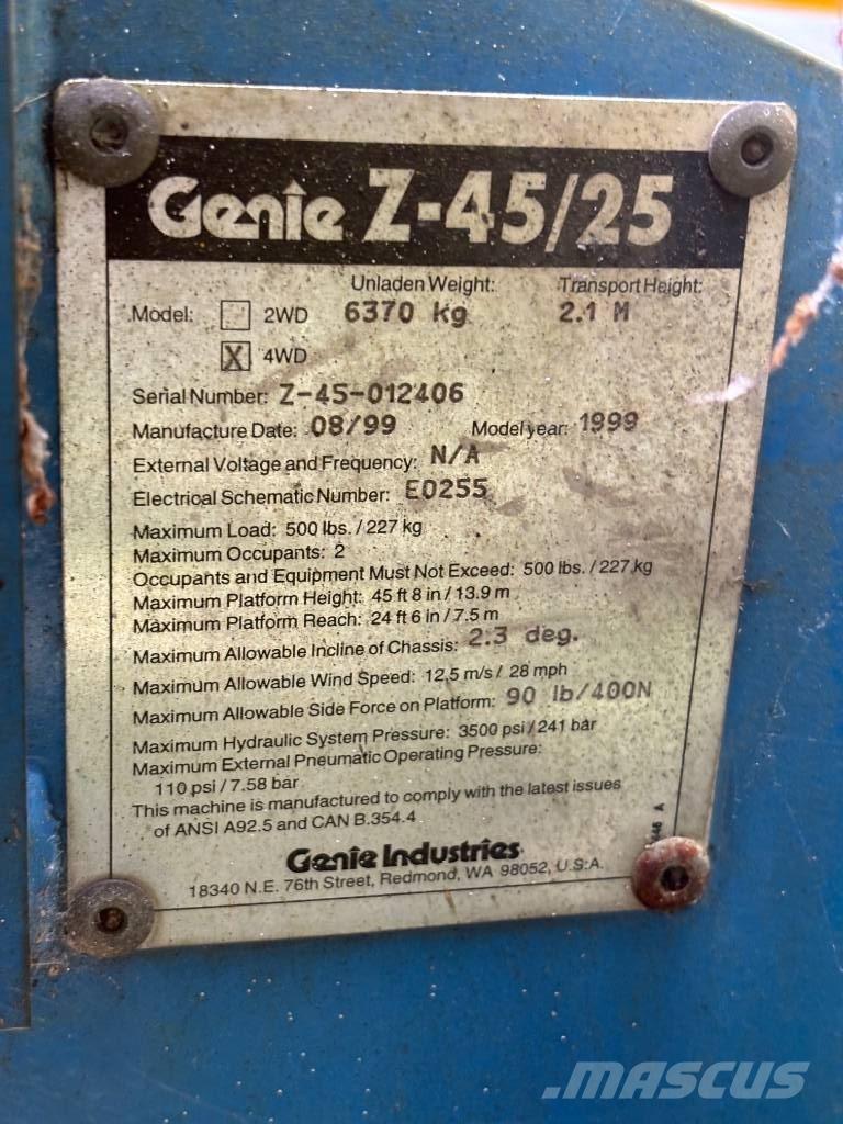 Genie Z 45/25 Ανυψωτήρες με αρθρωτό βραχίονα