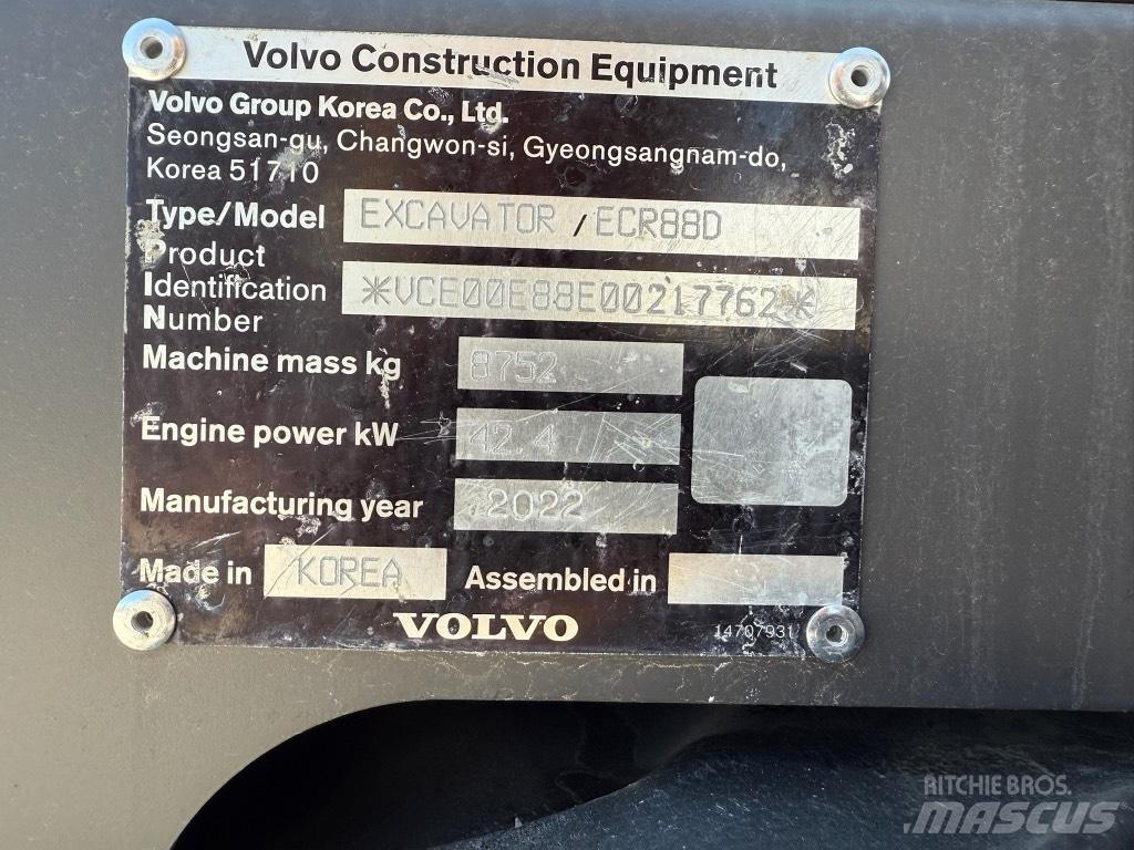 Volvo ECR88D Μίνι εκσκαφείς 7t - 12t