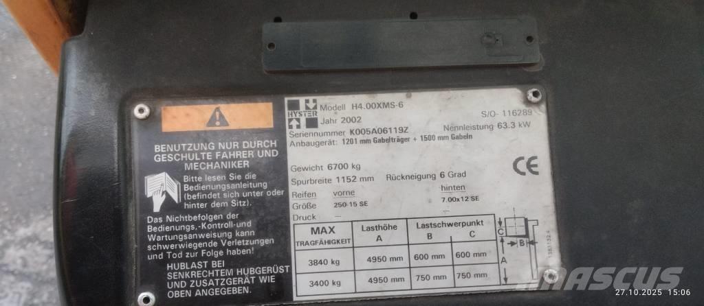 Hyster H4.00XMS-6 Περονοφόρα ανυψωτικά κλαρκ με φυσικό αέριο LPG