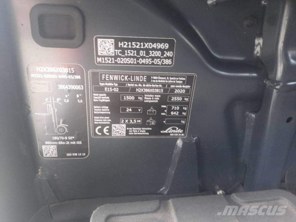 Linde E15-02 Ηλεκτρικά περονοφόρα ανυψωτικά κλαρκ