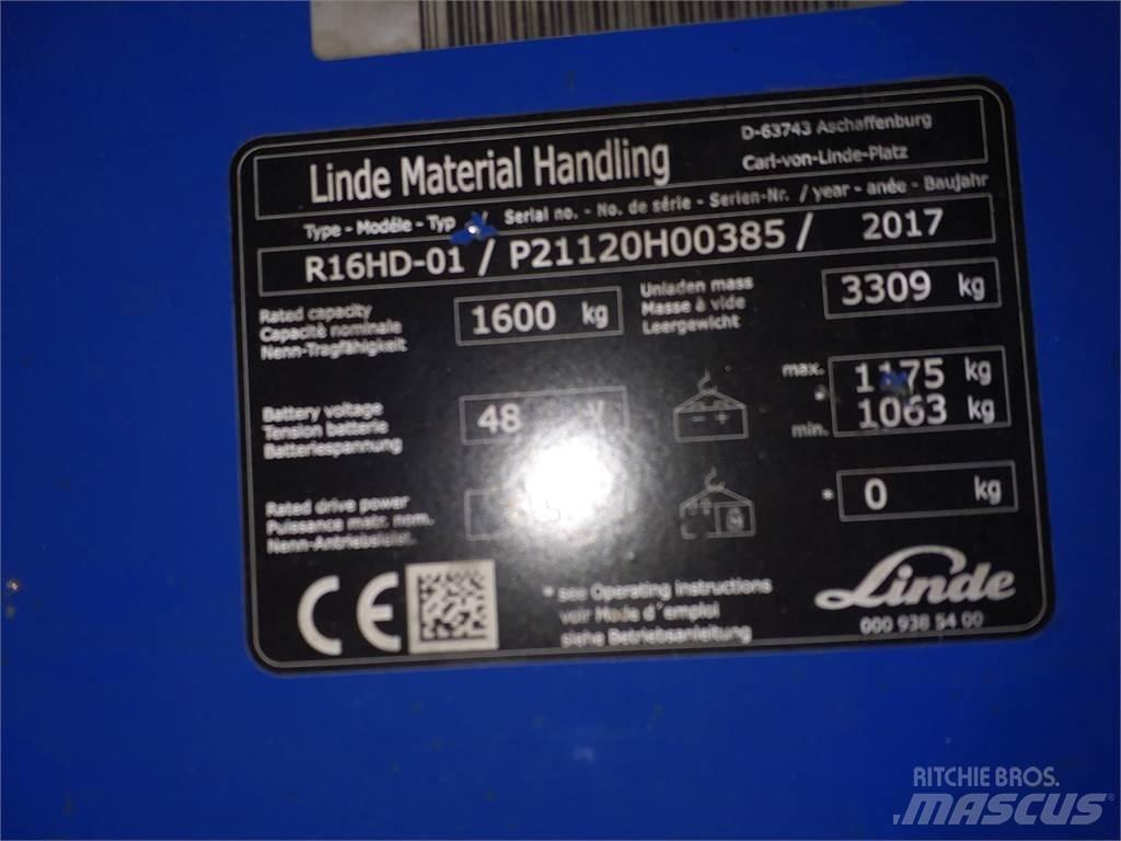 Linde R16HD Ανυψωτικά στενών δρόμων