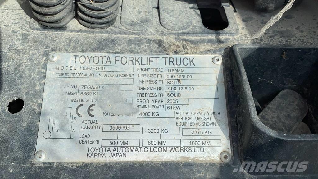 Toyota 02-7 FD 40 Περονοφόρα ανυψωτικά κλαρκ με φυσικό αέριο LPG