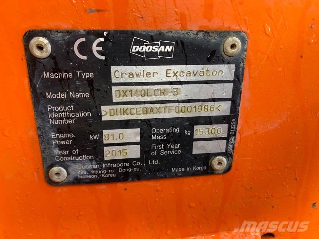 Doosan DX 140 LCR-3 Εκσκαφείς με ερπύστριες