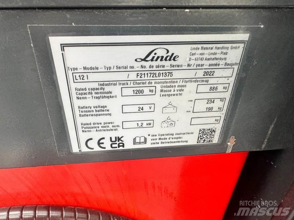 Linde L 12 l Παλετοφόρα πεζού χειριστή με ιστό