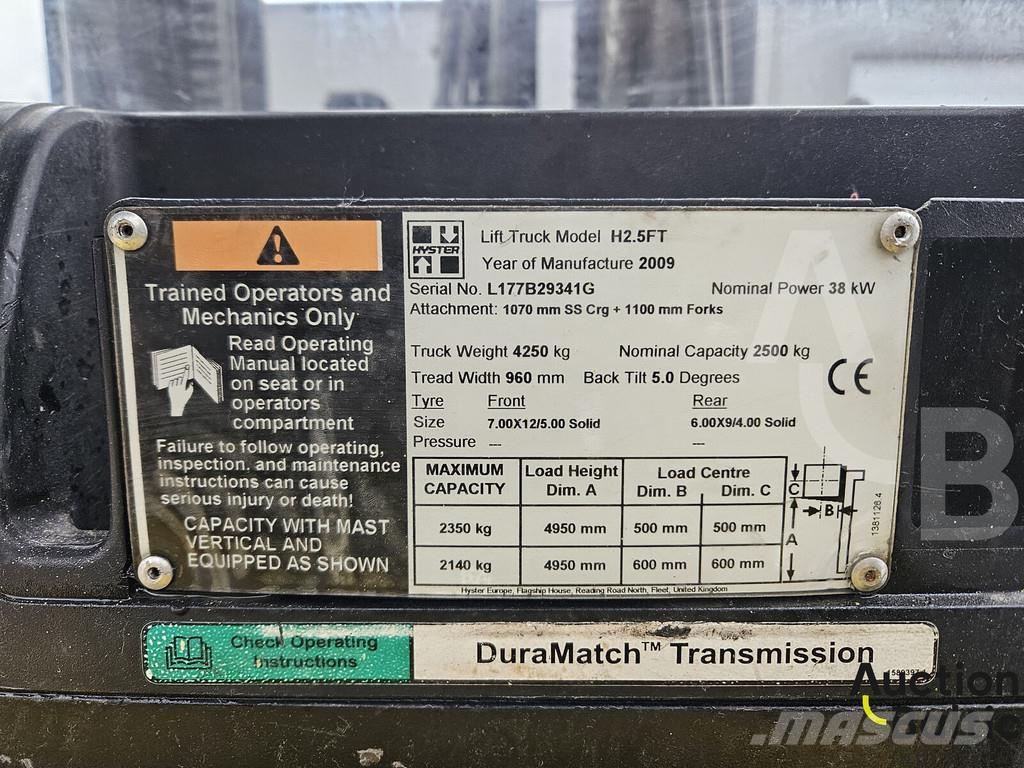 Hyster H2.5 FT Περονοφόρα ανυψωτικά κλαρκ με φυσικό αέριο LPG