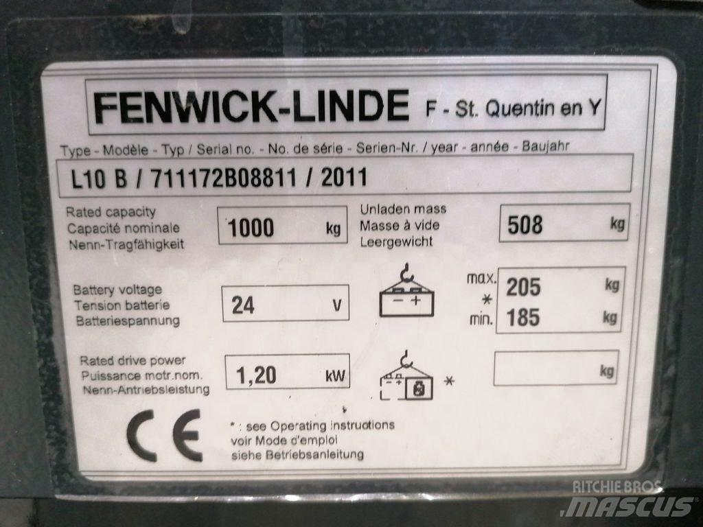 Linde L10B Παλετοφόρα πεζού χειριστή με ιστό