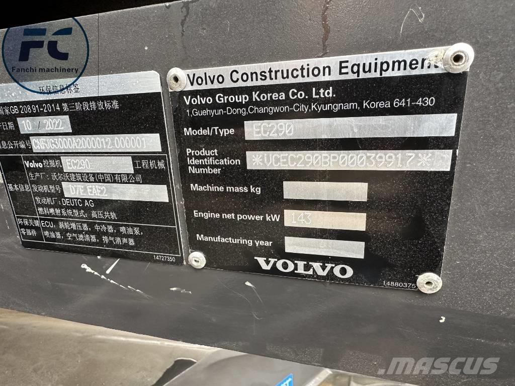 Volvo EC 290 Εκσκαφείς με ερπύστριες