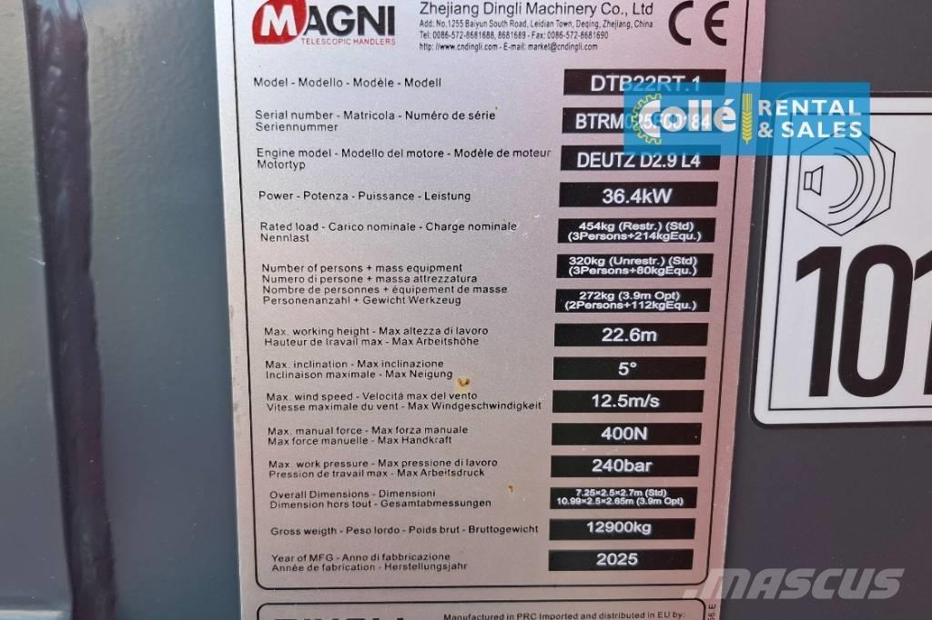 Magni DTB 22 RT | 2025 Ανυψωτήρες με τηλεσκοπικό βραχίονα