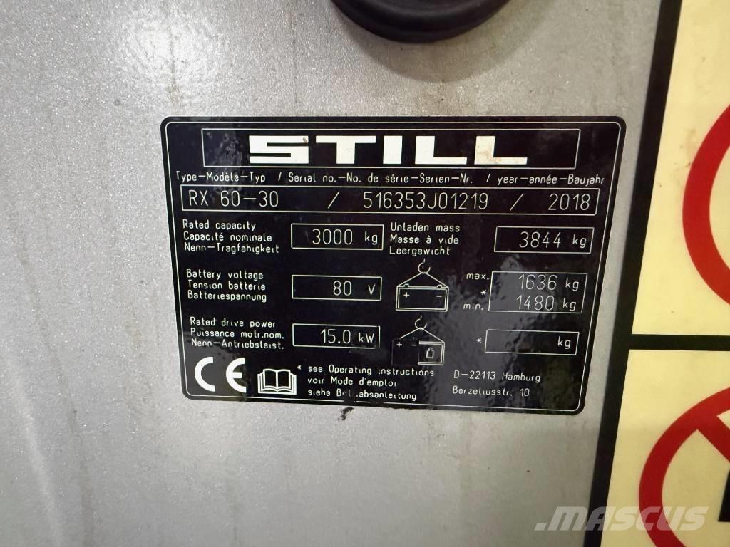 Still RX 60-30 Ηλεκτρικά περονοφόρα ανυψωτικά κλαρκ