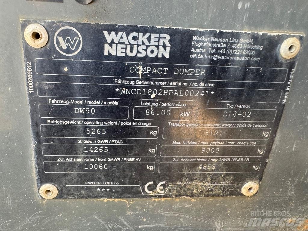 Wacker Neuson DW 90 Dumpers εργοταξίου