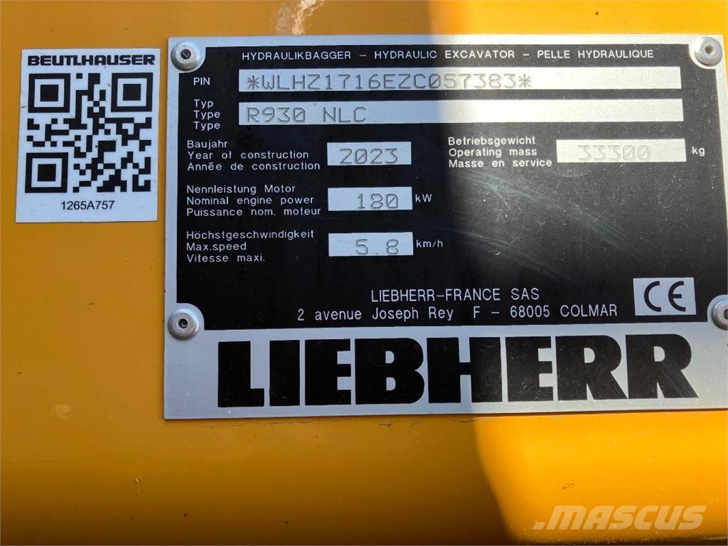 Liebherr R930 Εκσκαφείς με ερπύστριες