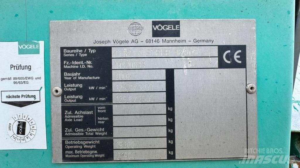 Vögele Super 1800-2 Επίστρωση ασφάλτου