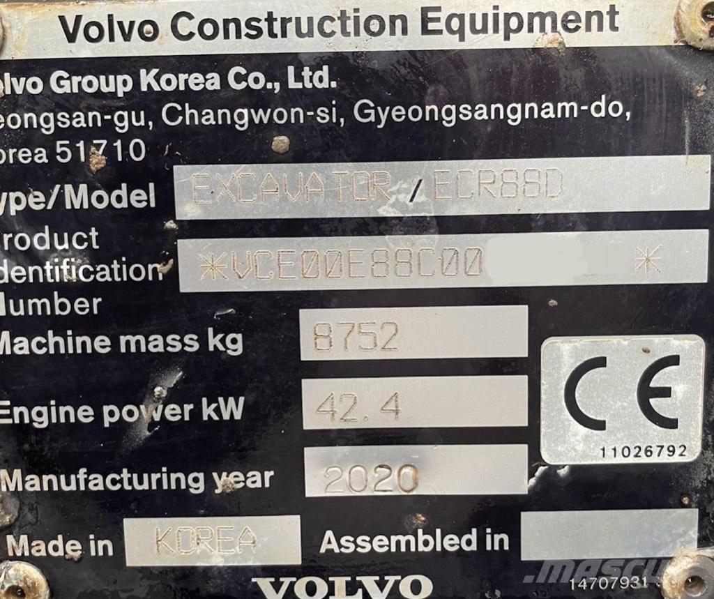 Volvo ECR 88 D PRO Μίνι εκσκαφείς 7t - 12t
