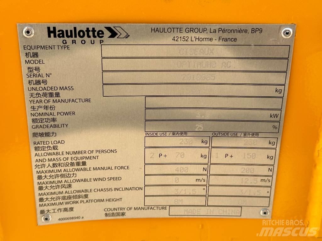 Haulotte OPTIMUM 8 Ανυψωτήρες ψαλιδωτής άρθρωσης