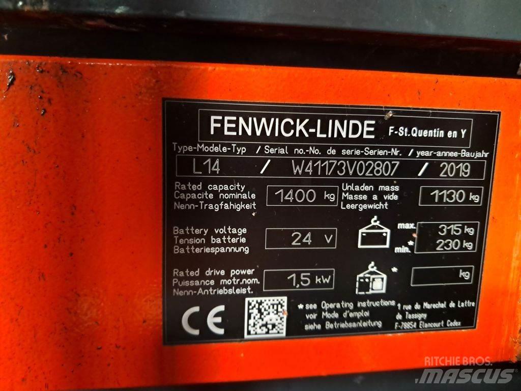 Linde L14 Παλετοφόρα πεζού χειριστή με ιστό