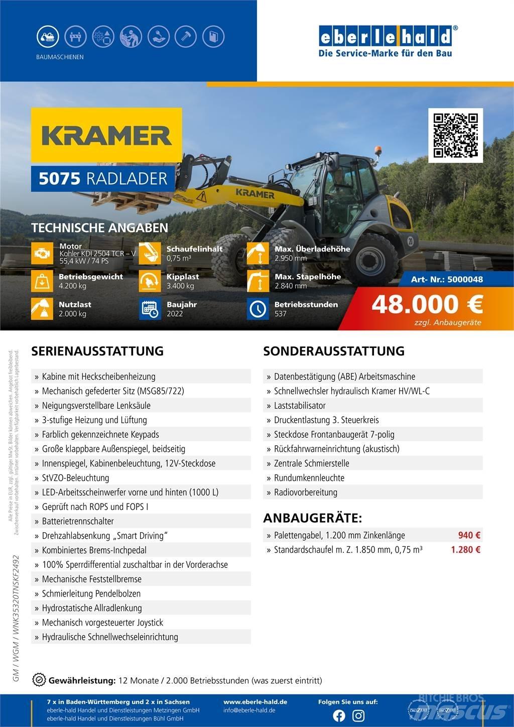 Kramer 5075 Φορτωτές με λάστιχα (Τροχοφόροι)