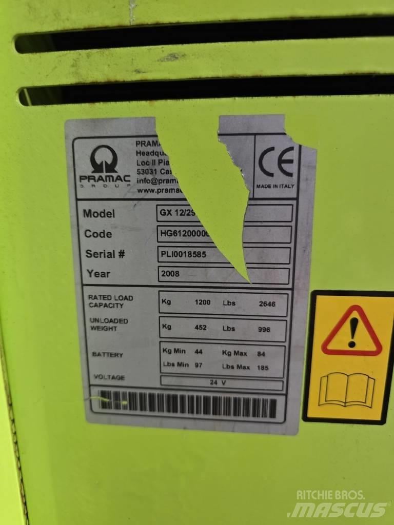 Pramax GX 12/29 Παλετοφόρα πεζού χειριστή με ιστό