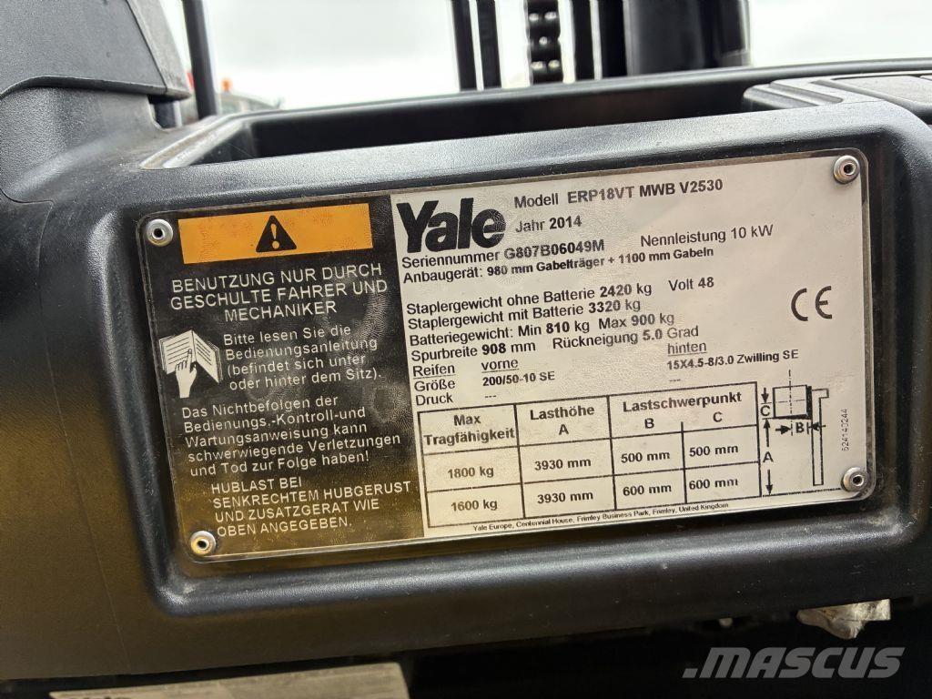 Yale ERP 18VT Ηλεκτρικά περονοφόρα ανυψωτικά κλαρκ