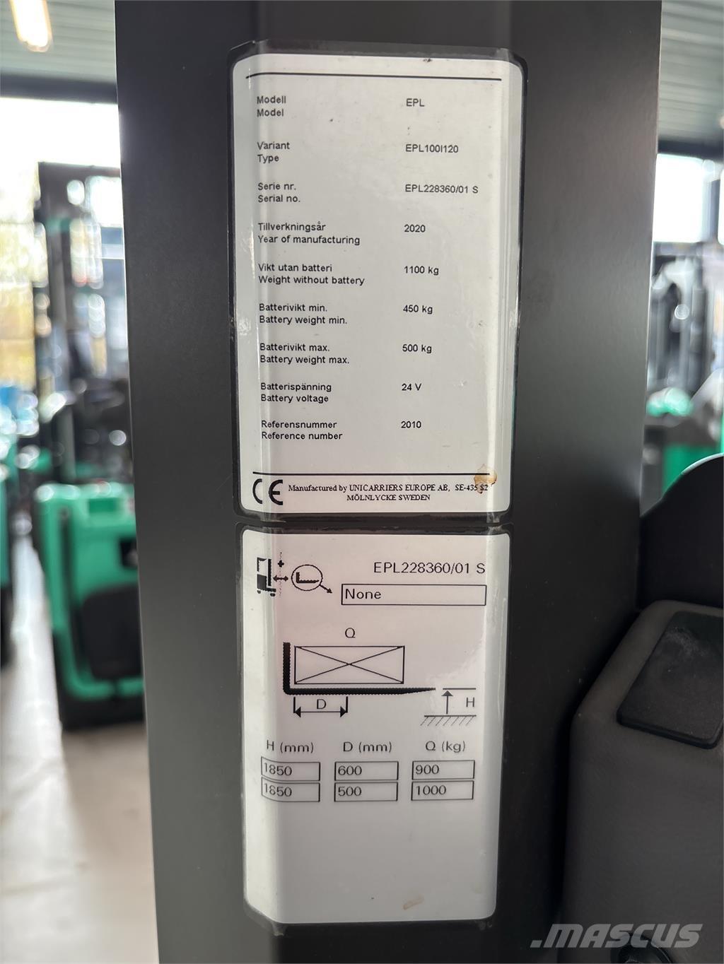 UniCarriers EPL100 Περονοφόρο ανυψωτικό συλλογής παραγγελιών μικρού ύψους