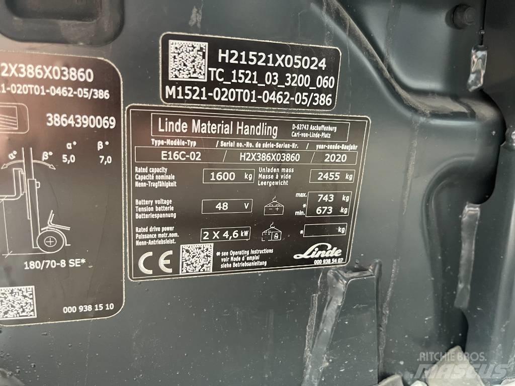 Linde E 16 C-02 Ηλεκτρικά περονοφόρα ανυψωτικά κλαρκ
