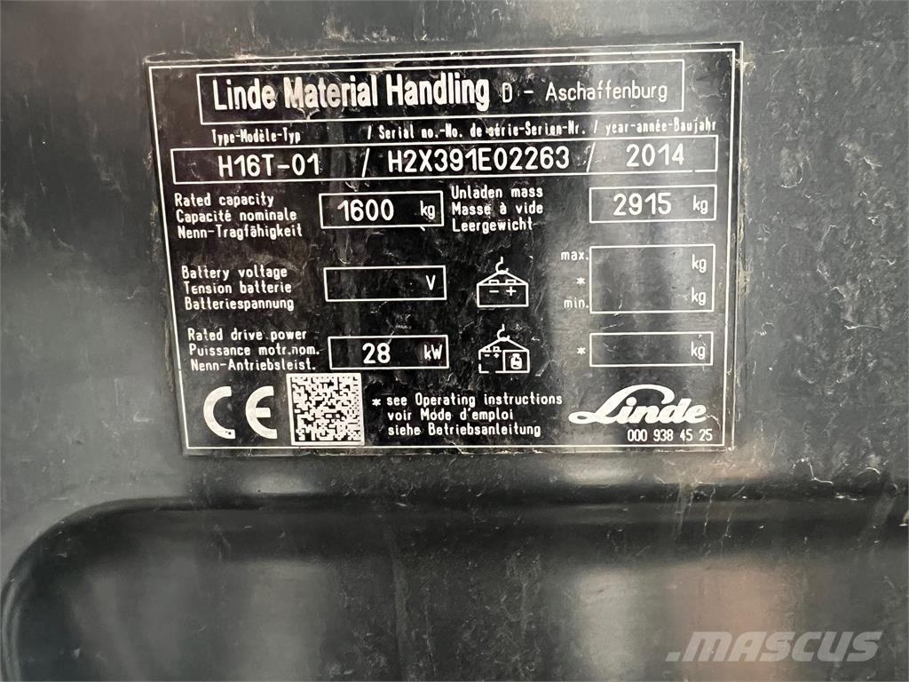 Linde H16T Περονοφόρα ανυψωτικά κλαρκ με φυσικό αέριο LPG