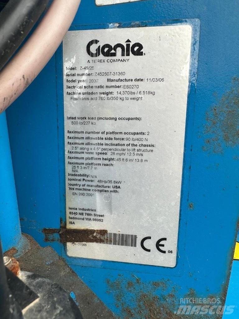 Genie Z 45/22 Ανυψωτήρες με αρθρωτό βραχίονα