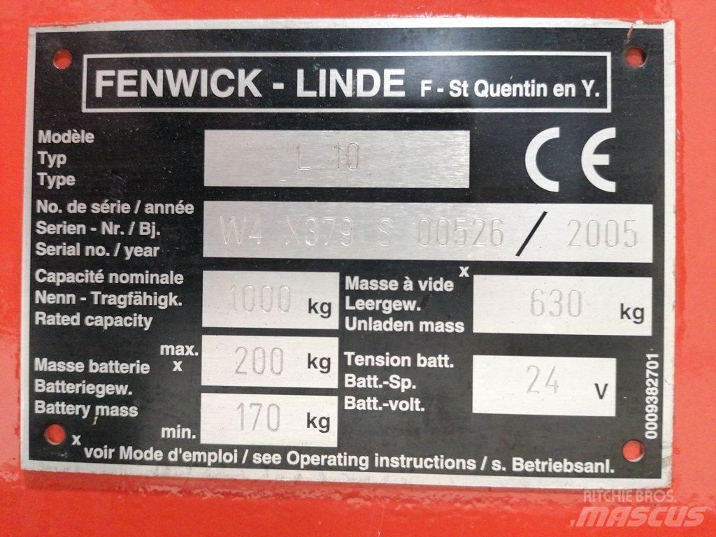 Linde L10 Παλετοφόρα πεζού χειριστή με ιστό