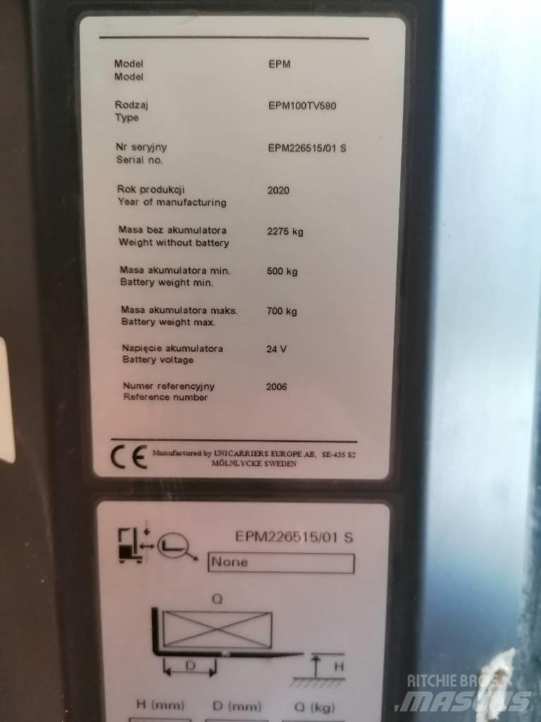 UniCarriers EPM100 Περονοφόρο ανυψωτικό συλλογής παραγγελιών μεγάλου ύψους
