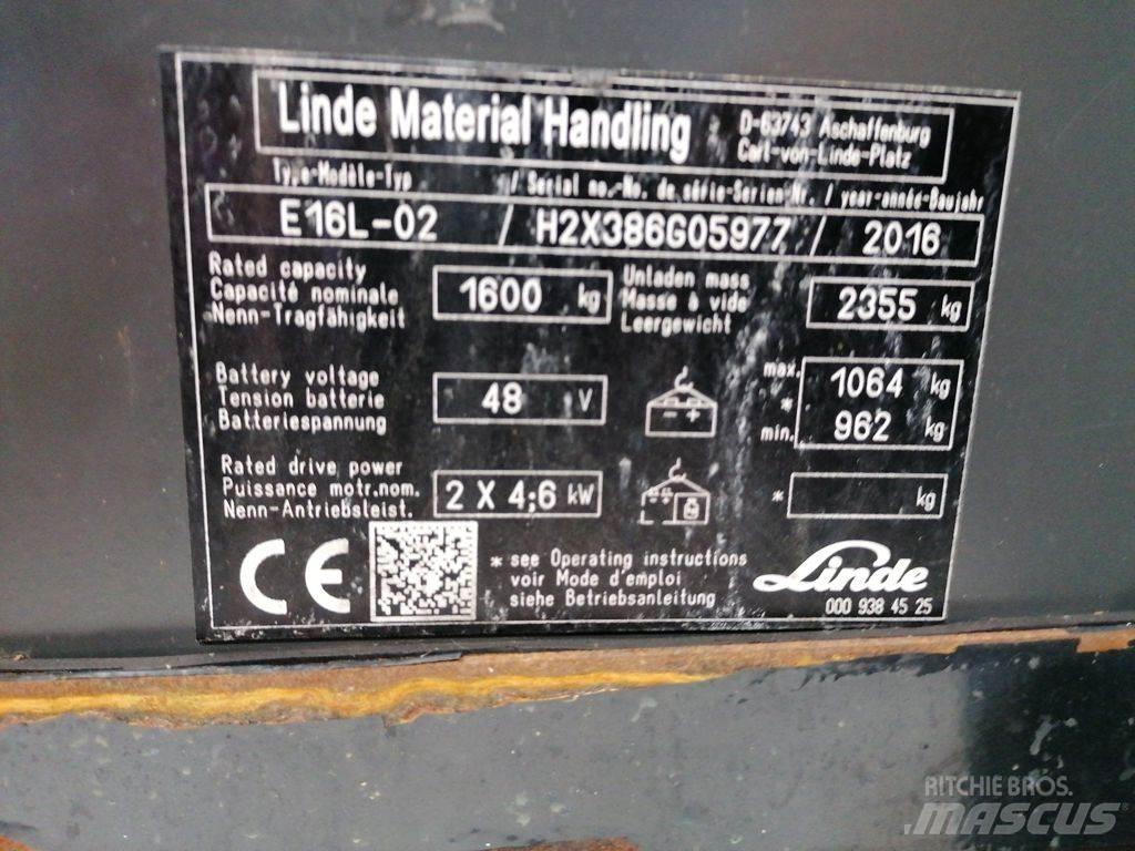 Linde E16L-02 Ηλεκτρικά περονοφόρα ανυψωτικά κλαρκ