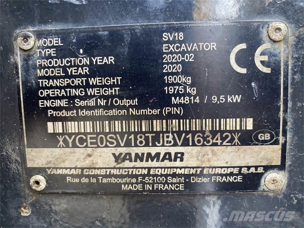 Yanmar SV18 Εκσκαφείς με τροχούς - λάστιχα