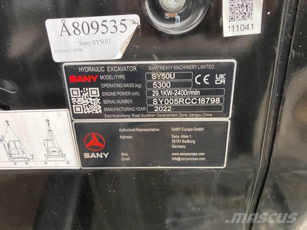 Sany SY 50 U Εκσκαφάκι (διαβολάκι) < 7t