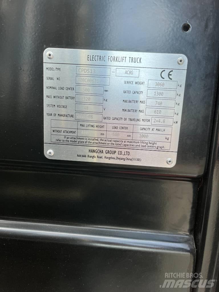 Hangcha CPDS13-AC8G Ηλεκτρικά περονοφόρα ανυψωτικά κλαρκ