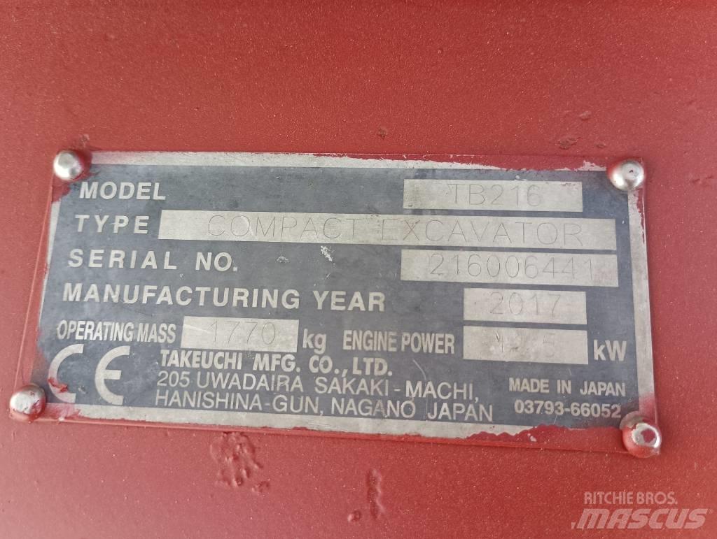 Takeuchi TB 216 Εκσκαφάκι (διαβολάκι) < 7t