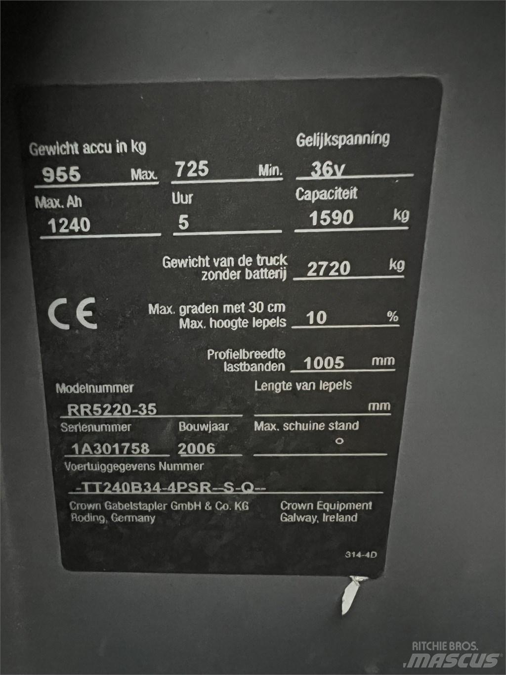 Crown RR 5220-35 Ηλεκτρικά περονοφόρα ανυψωτικά κλαρκ