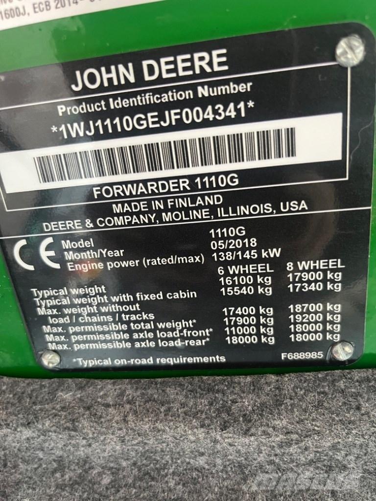 John Deere 1110G Μεταφορείς ξυλείας