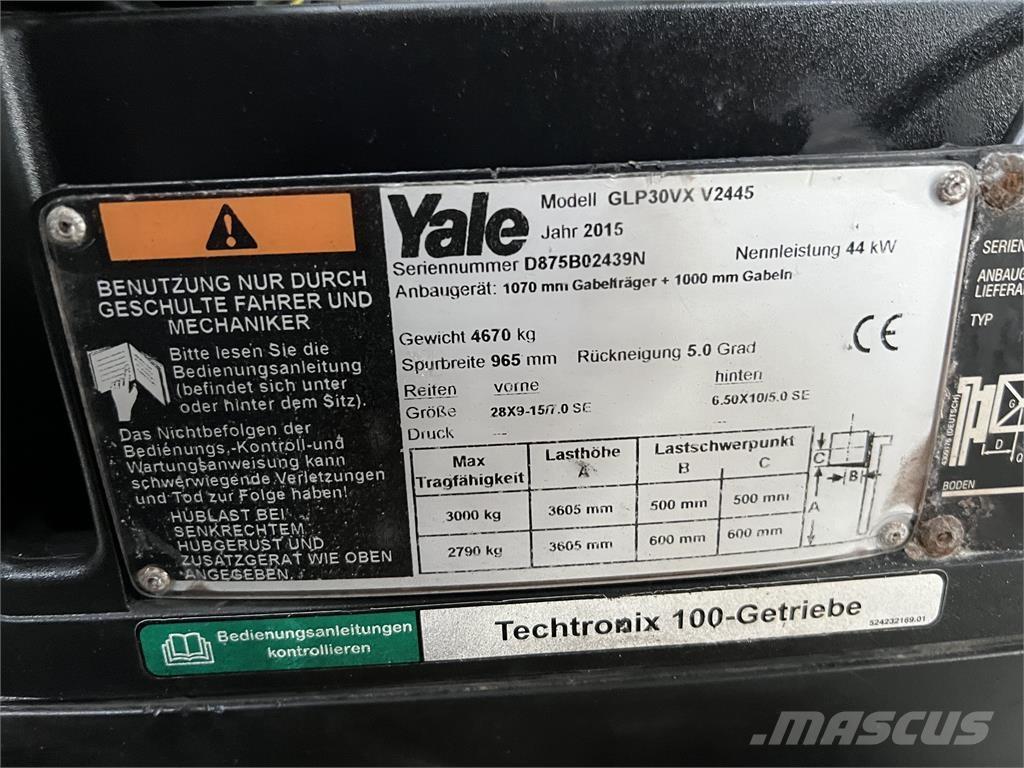Yale GLP30VXV2445 Περονοφόρα ανυψωτικά κλαρκ με φυσικό αέριο LPG