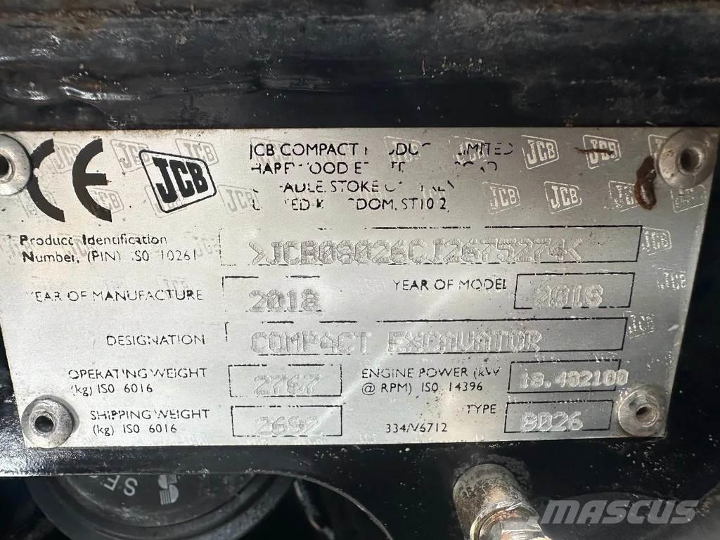 JCB 8026 Εκσκαφάκι (διαβολάκι) < 7t