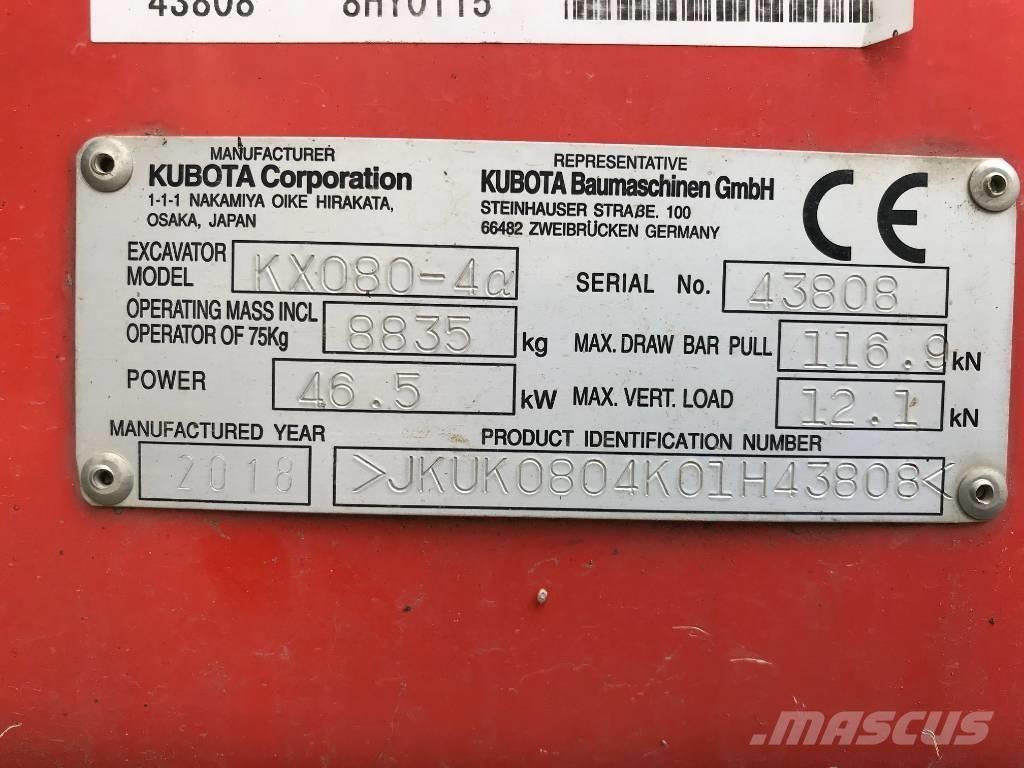 Kubota KX 080-4 Μίνι εκσκαφείς 7t - 12t