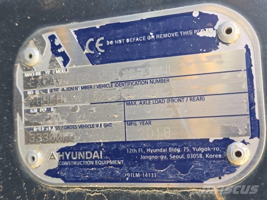 Hyundai HX 330 NL Εκσκαφείς με ερπύστριες