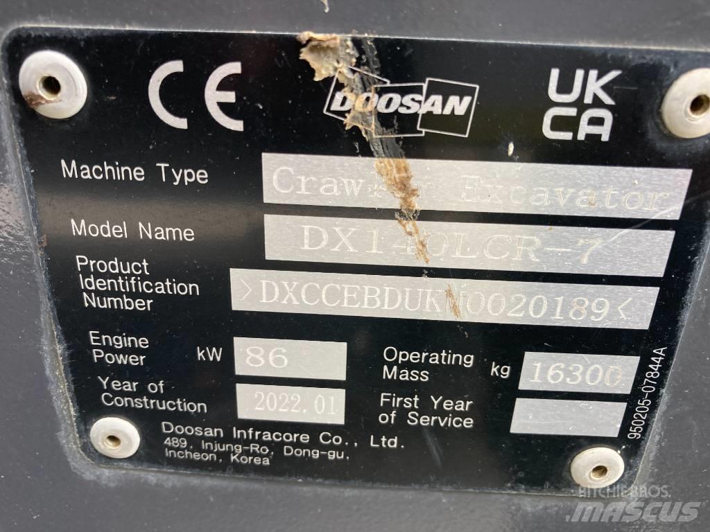 Doosan DX 140 LCR-7 Εκσκαφείς με ερπύστριες