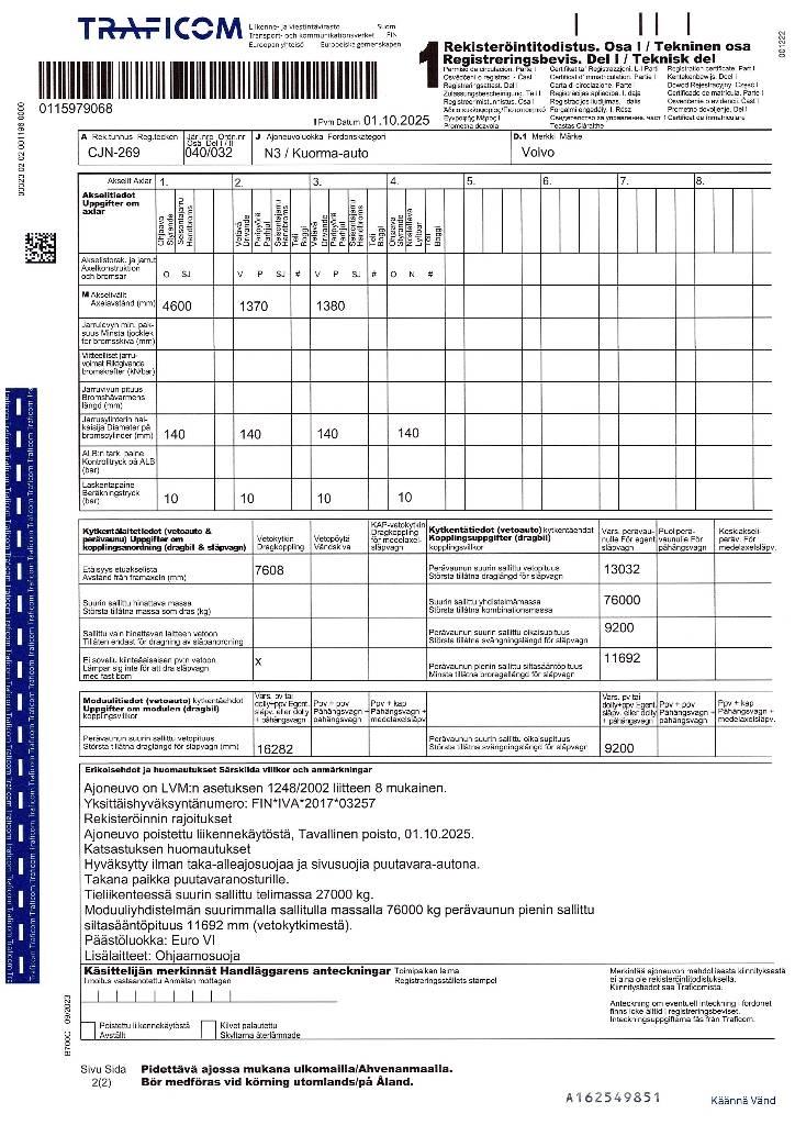 Volvo FH 16 750 Φορτηγά ξυλείας