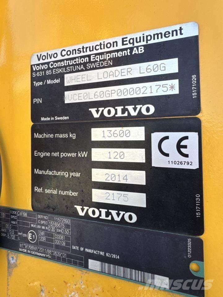 Volvo L60G Φορτωτές με λάστιχα (Τροχοφόροι)