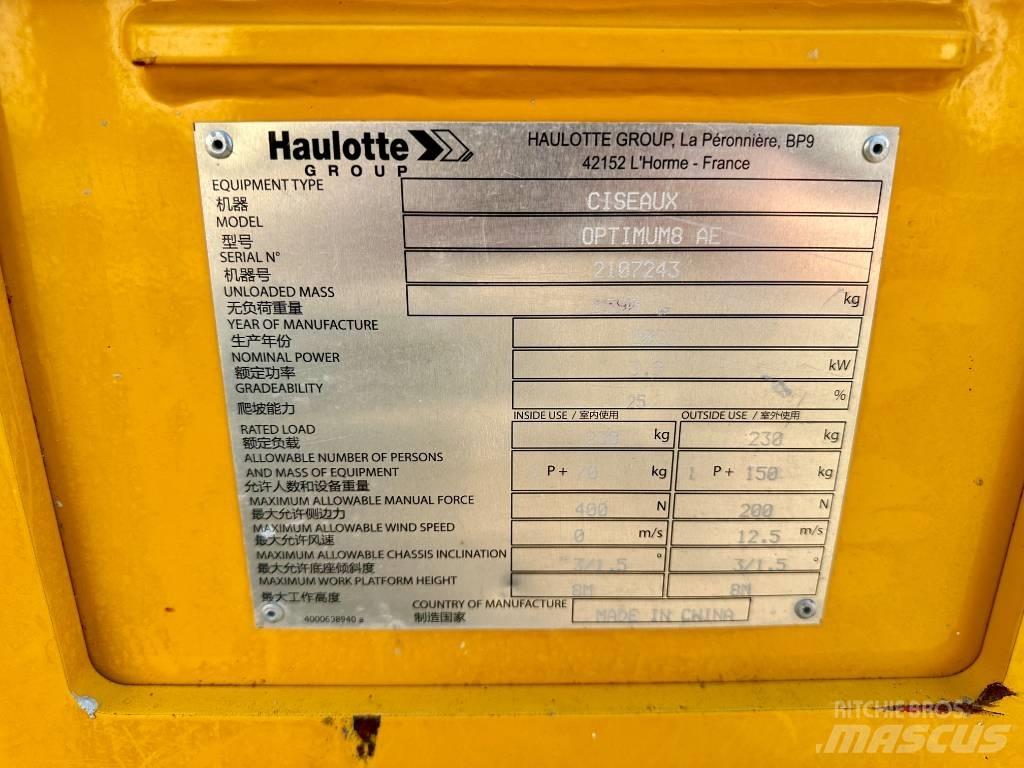 Haulotte OPTIMUM 8 Ανυψωτήρες ψαλιδωτής άρθρωσης