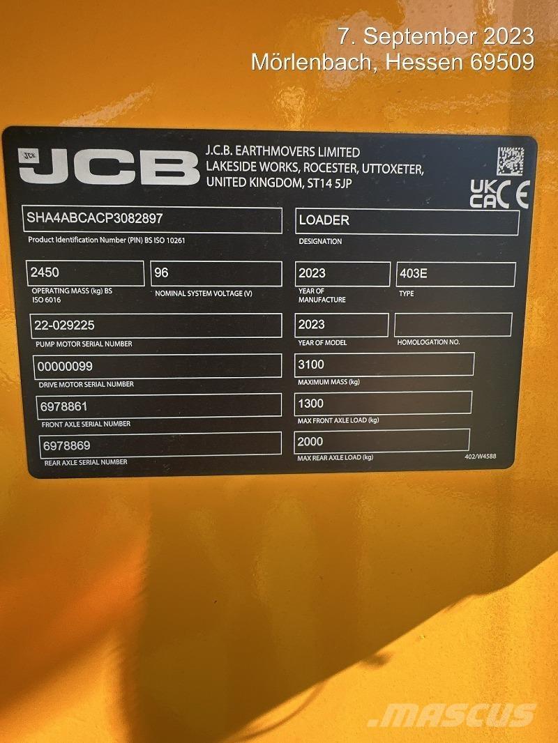 JCB 403E Elektro Φορτωτές με λάστιχα (Τροχοφόροι)
